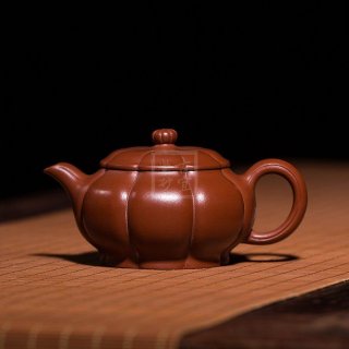 《菱花菊蕾》宜兴紫砂壶名家助理工艺美术师手工大红袍家用菊蕾功夫泡茶壶茶壶茶具