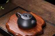 《景舟石瓢》宜兴紫砂壶助理工艺美术师手工黑料石瓢茶壶茶具