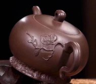 《叶下塘秋》宜兴工艺美术师手工紫砂壶茶壶老师制紫泥