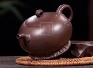 《叶下塘秋》宜兴工艺美术师手工紫砂壶茶壶老师制紫泥