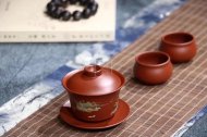 《山水如画》宜兴紫砂壶全手工朱泥茶具茶壶