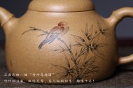《清心鸟趣》吴赛春原矿段泥宜兴紫砂壶