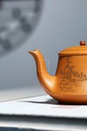 《禅悟》宜兴紫砂壶工艺美术师手工黄金段竹茶壶茶具