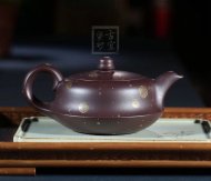 《平湖秋月（描金款）》宜兴紫砂壶手工工艺美术师大师收藏级茶壶紫泥