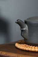 《竹段》宜兴豆青泥紫砂壶纯手工茶壶茶具