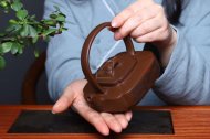 《抽角提梁》宜兴紫砂壶紫泥全手工茶壶