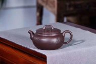 《桥梁扁鼓》宜兴紫砂壶工艺美术师手工刻绘茶壶茶具紫泥