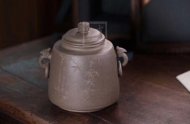 《汲古茶仓双耳兽首》宜兴紫砂壶名家全手工青段泡茶壶茶具家用