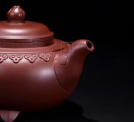 《云肩如意》紫砂壶全手工云肩如意茶壶老师底槽青壶