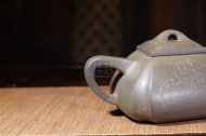 《四方抽角石瓢》经典紫砂壶抽角宜兴全手工高级工艺美术师泡茶壶茶具蟹壳青段泥