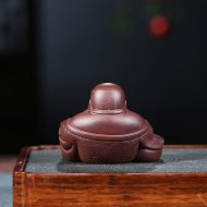 《弥勒佛禅意摆件》宜兴紫砂壶民间艺人手工紫泥壶茶具泡茶壶