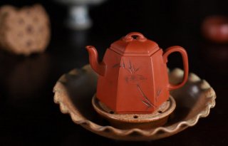 《六方锦华》经典紫砂壶六方宜兴全手工工艺美术师泡茶壶茶具朱泥
