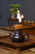 《潘壶》经典器型紫砂100目紫泥潘壶古朴典雅