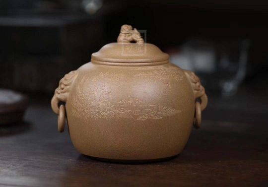 《汲古茶仓》宜兴纯手工紫砂壶黄段茶壶茶具