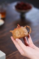 《灵芝供春》宜兴紫砂壶民间艺人全手工段泥粉饰朱泥浆供春泡茶壶茶具