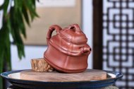 《四方竹鼎》宜兴工艺美术师手工紫砂壶底槽青料茶壶茶具