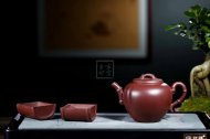 《馨竹套组》宜兴紫砂壶高级工艺美术师手工名家家用礼品茶具套装优质紫茄泥宫灯