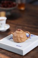 《灵芝供春》宜兴紫砂壶民间艺人全手工段泥粉饰朱泥浆供春泡茶壶茶具