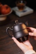 《龙凤呈祥》宜兴紫砂壶高级工艺美术师手工茶壶茶具稀有是黄泥创新壶