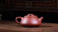 《景舟石瓢》宜兴助理工艺美术师手工紫砂壶红皮龙料茶壶石瓢茶具