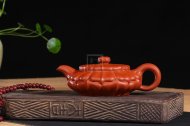 《扁合菱》宜兴朱泥紫砂壶全纯手工茗家合菱紫砂茶壶