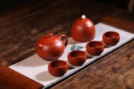 《西施套组》宜兴小煤窑朱泥紫砂壶纯手工西施茶壶茶具