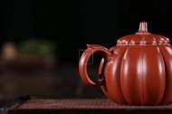 《筋纹瓜趣》宜兴纯手工紫砂壶筋纹全手工花器大红袍泡茶壶