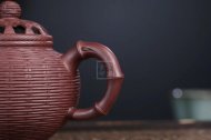 《竹编笑樱》宜兴紫砂壶紫泥手工笑樱紫砂壶