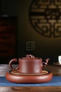 《三友》宜兴紫砂壶工艺美术师手工紫泥竹段壶茶具泡茶壶
