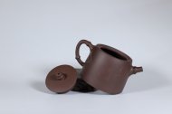《竹节汉铎》宜兴紫砂壶民间艺人手工紫泥汉铎壶茶具泡茶壶