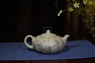 《南瓜》宜兴紫砂壶名家助理工艺美术师纯手工青灰段中壶茶具功夫泡茶壶家用南瓜套装