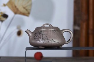 《三足影瓢》青段纯手工实力派名家宜兴紫砂壶功夫茶具家用石瓢茶壶