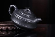 《双线竹鼓》宜兴紫砂壶工艺美术师手工茶壶茶具石黄泥双线竹鼓