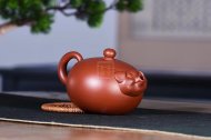 《福猪壶》宜兴方把全手工紫砂壶大红袍