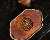 柴烧方型铜片干泡台