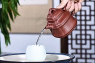 《四方竹鼎》宜兴工艺美术师手工紫砂壶底槽青料茶壶茶具