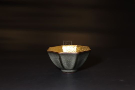 《鎏金日本功夫主人杯》宜兴紫砂壶纯手工金属中壶茶具泡茶壶