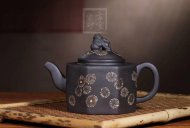 《绞泥八方狮球》宜兴紫砂壶全手工茶壶石黄泥狮球