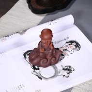 《沉思和尚》宜兴民间艺人手工紫砂壶茶壶茶具紫泥