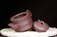 《竹节壶》宜兴紫砂壶助理工艺美术师手工竹节壶紫泥