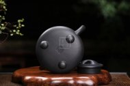 《景舟石瓢》宜兴紫砂壶助理工艺美术师手工黑料石瓢茶壶茶具