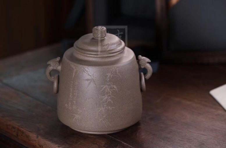 汲古茶仓双耳兽首宜兴紫砂壶名家全手工青段泡茶壶茶具家用|正品单益芳