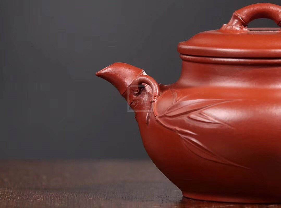 容竹宜兴紫砂壶茶壶柯俊芬工艺美术师手工大红袍|正品柯俊芬紫砂