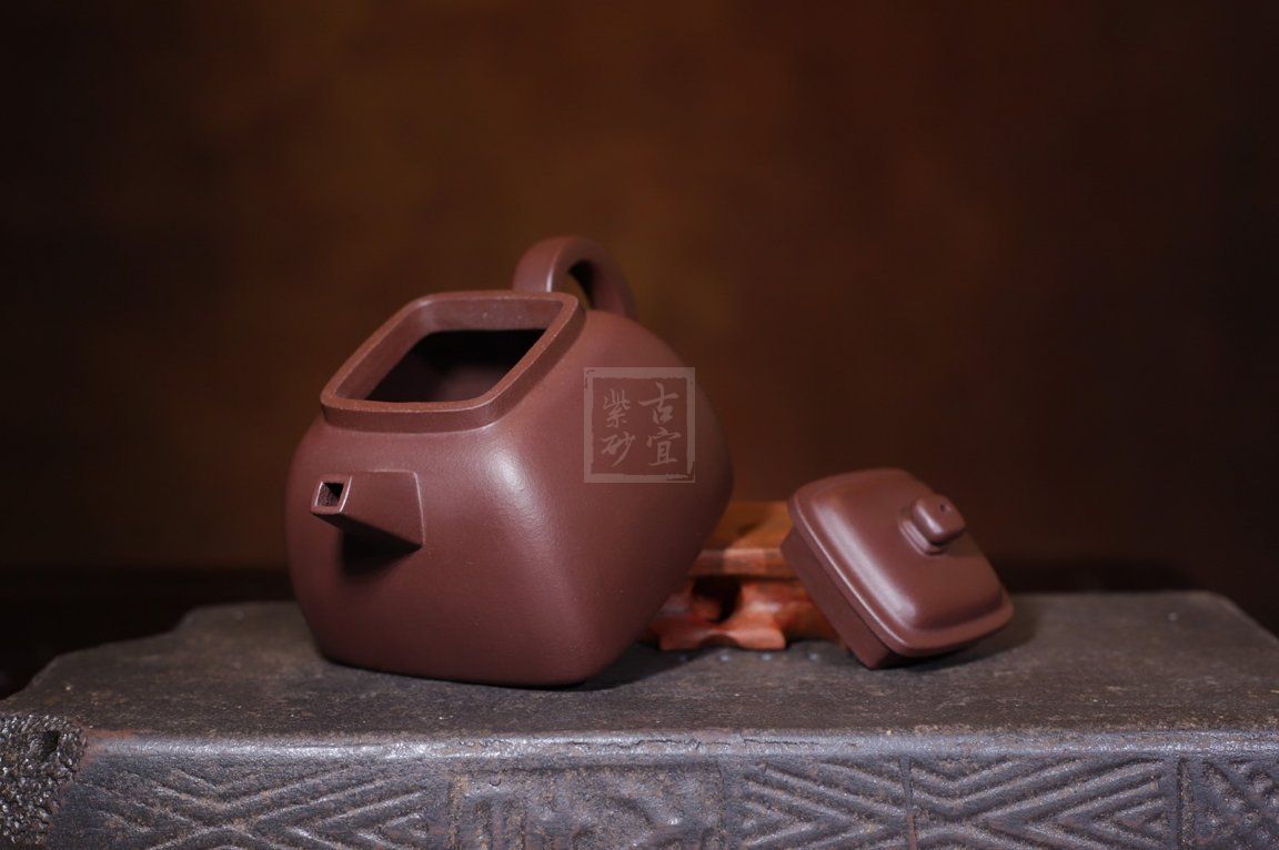 墩方宜兴紫砂壶工艺美术师纯手工紫泥汉方茶壶紫砂茶具|正品