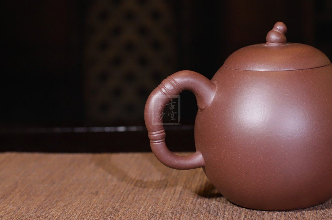 佛肚竹宜兴紫砂壶工艺美术师手工紫泥茶壶具|正品钱文英紫砂壶价格|紫泥