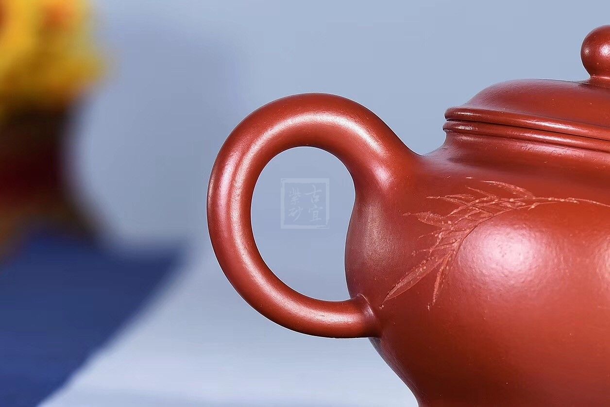 《掇只壶》宜兴紫砂壶掇只纯手工朱泥大红袍料掇只泡茶壶 - 点击图像关闭