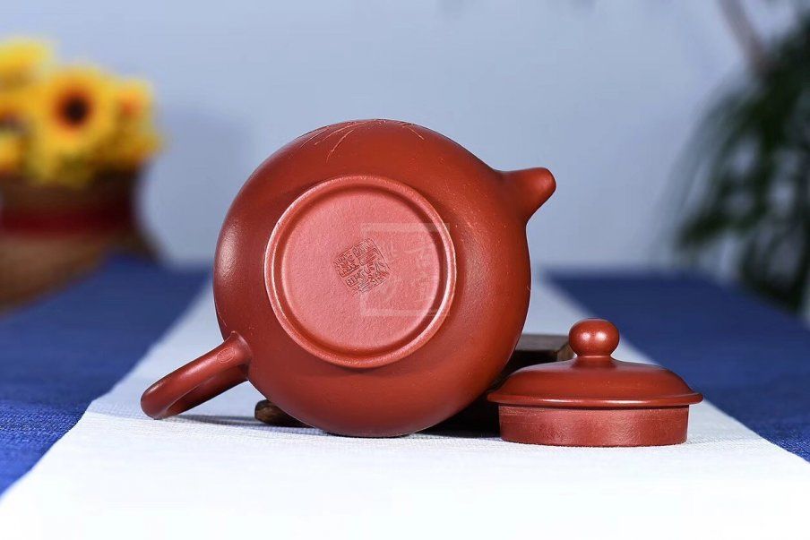 《掇只壶》宜兴紫砂壶掇只纯手工朱泥大红袍料掇只泡茶壶 - 点击图像关闭