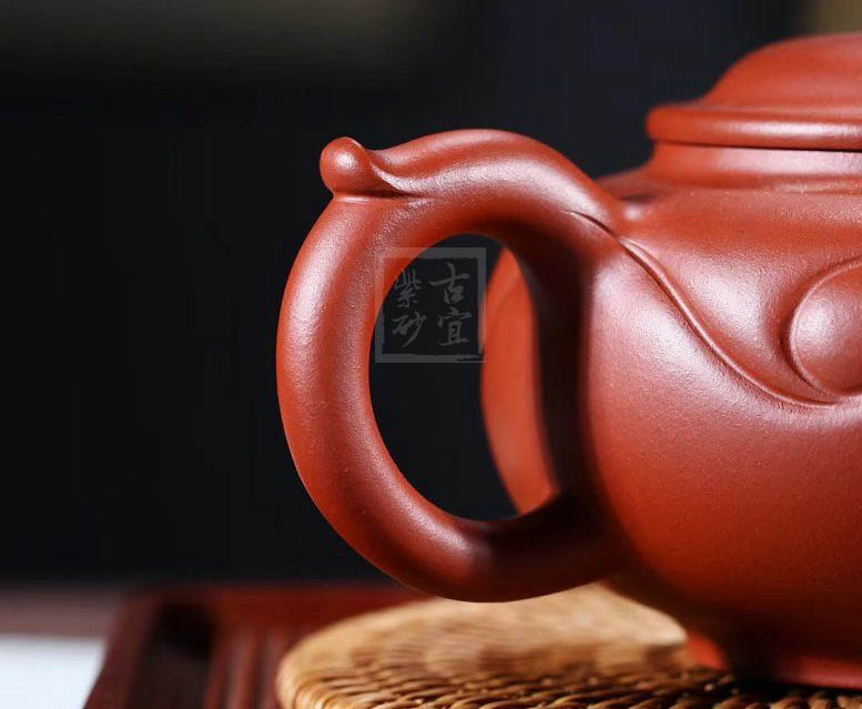 龙隐线韵紫砂壶茶具仿古如意红皮龙壶全手工茶壶|正品张伟军紫砂壶价格