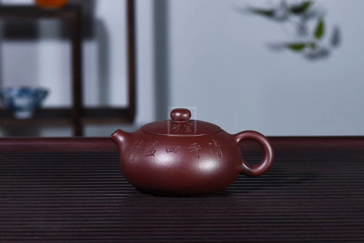 扁西施宜兴紫砂壶高级工艺美术师手工紫茄泥西施泡茶壶茶具|正品陈顺根