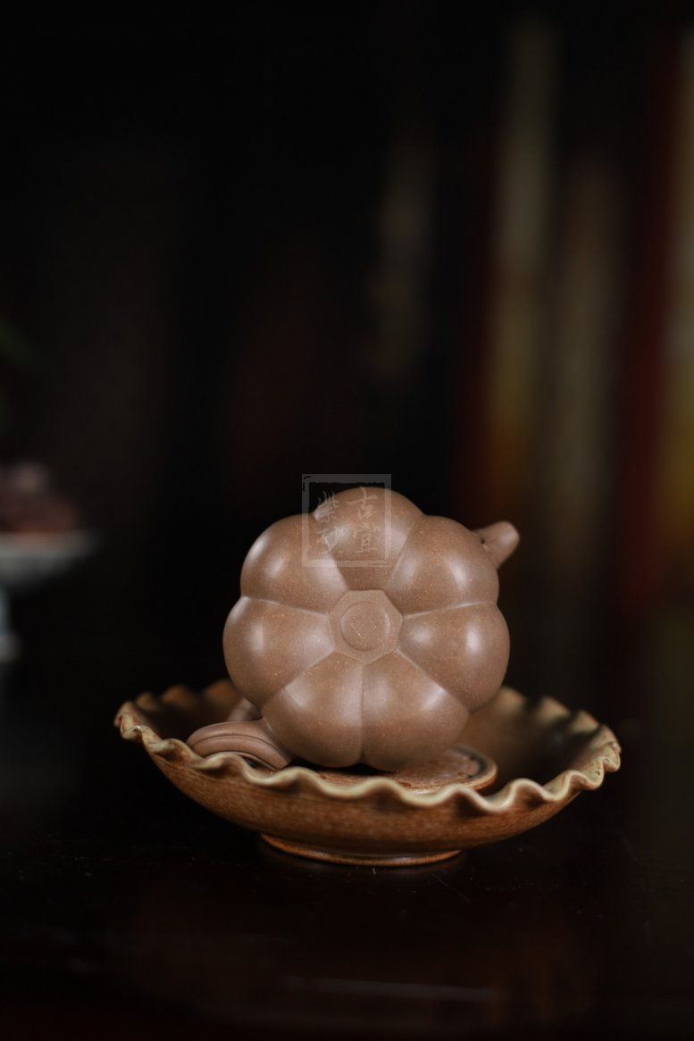 南瓜壶宜兴高级工艺美术师工紫砂壶段泥南瓜茶壶茶具|正品蒋峰紫砂壶